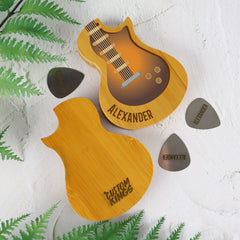 Boxed Guitar Picks Set of Three Engraved