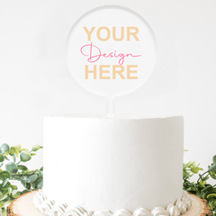 Custom Round Cake Topper with Spike