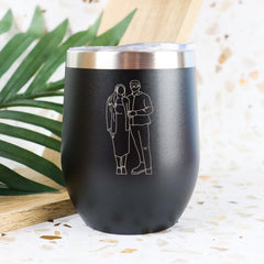 Couples Outline Stainless Steel Tumbler