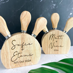 Couples 4 Piece Engraved Cheese Knife Set