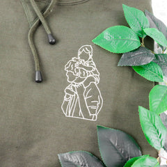 Couples Embroidered Drawn Hoodie