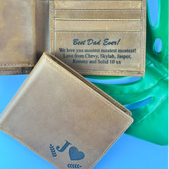 Best Dad Ever Coffee Genuine Leather Wallet