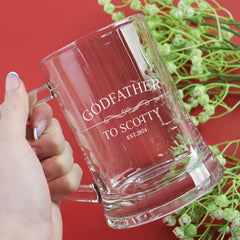 Godparent Personalised Beer Mug