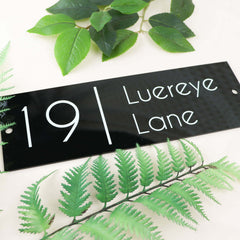 Rectangle House Number Sign with Street Address