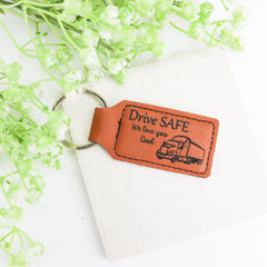 Vegan Leatherette Drive Safe Keychain