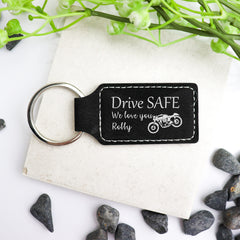 Vegan Leatherette Drive Safe Keychain