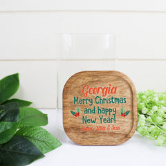 Merry Christmas Large Square Lolly Jar