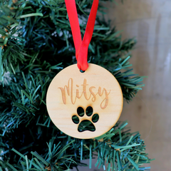 Paw Print Christmas Ornament