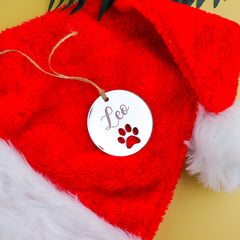 Paw Print Christmas Ornament