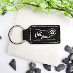 Vet Nurse Personalised Vegan Leather Keychain