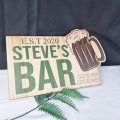 Beer Bar Sign Personalised For Man Caves