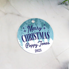 Snow Trees Personalised Christmas Ornament