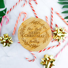 Christmas Wreath Engraved Lolly Jar