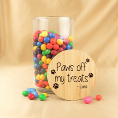 Paws off my Treats Engraved Jar
