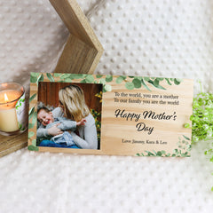 Mother's Day Green Thumb Wooden Photo Block