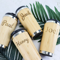 Personalised Bamboo Travel Mug - 400ml