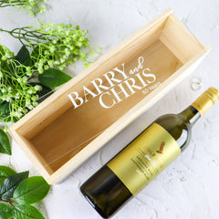 Personalised Bride And Groom Wooden Wine Box