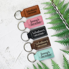 Vegan Leather Personalised Lucky Keychain