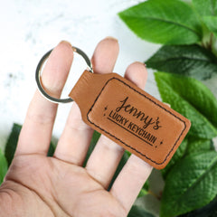 Vegan Leather Personalised Lucky Keychain