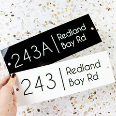 Rectangle House Number Sign with Street Address