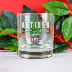 Retirement Round Scotch Glass