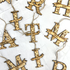 Snowflake Letter Christmas Ornament