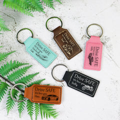 Vegan Leatherette Drive Safe Keychain