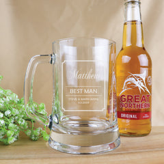 Wedding Beer Mug Engraved for the Bridal Party