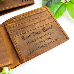 Best Dad Ever Coffee Genuine Leather Wallet - CustomKings - 