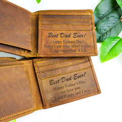 Best Dad Ever Coffee Genuine Leather Wallet - CustomKings - 