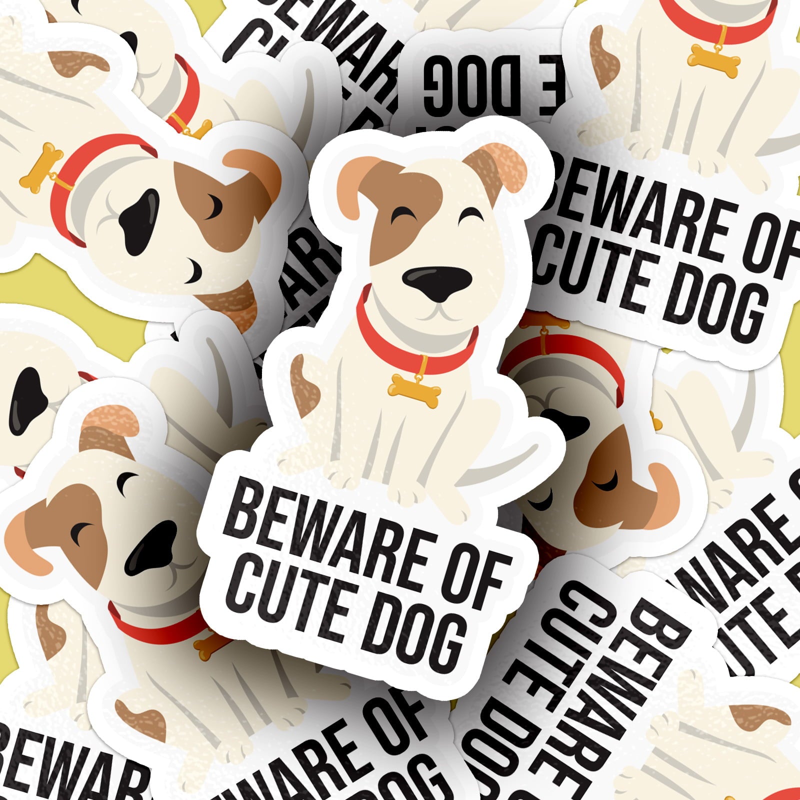 Beware Of Cute Dog Sticker - CustomKings - 