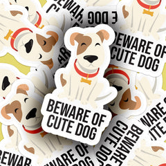 Beware Of Cute Dog Sticker - CustomKings - 