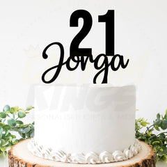 Birthday Age and Name Cake Topper - CustomKings - 15cm Wide