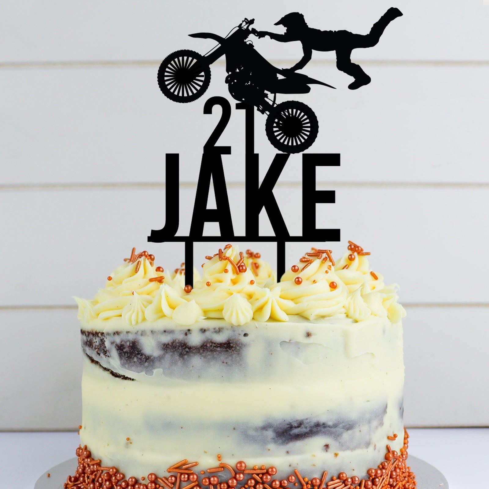 Birthday Dirt Bike Cake Topper - CustomKings - Plywood