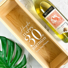 Birthday Printed Wooden Wine and Champagne Box - CustomKings - 