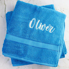 Blue Embroidered Bath Towel - CustomKings - 