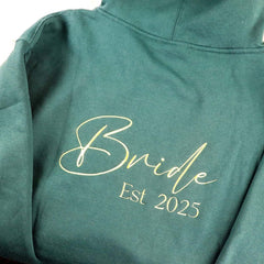 Bridesmaid Embroidered Hoodie - CustomKings - Bottle Green