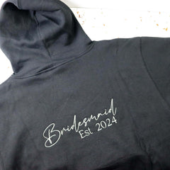 Bridesmaid Embroidered Hoodie - CustomKings - Black