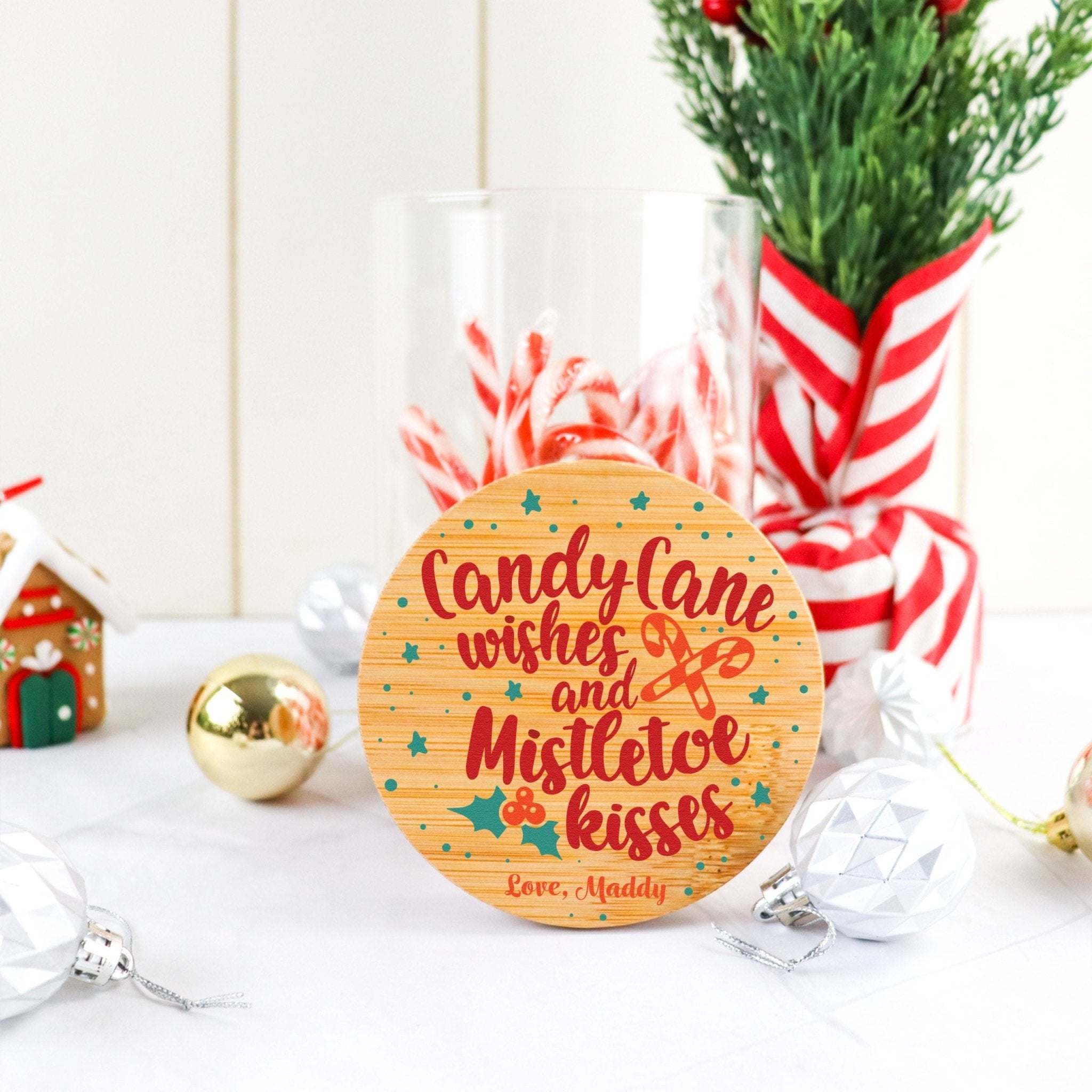 Candy Cane Wishes Lolly Jar - CustomKings - 