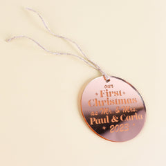 Couples First Christmas Personalised Ornament - CustomKings - 