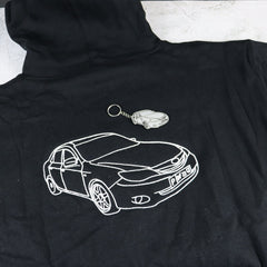 Embroidered Car Hoodie & Keyring Combo - CustomKings - 
