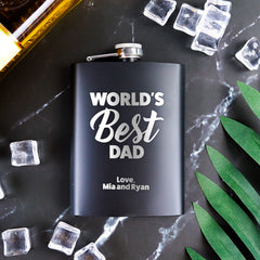 Father's Day 8oz Black Flask - CustomKings - 