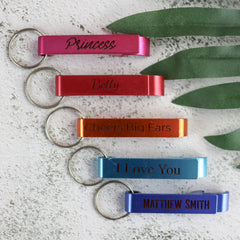 Engraved Metal Bottle Opener Keychain