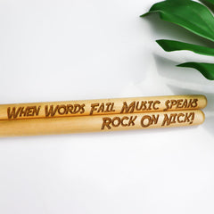 Personalised Engraved Wood Drumsticks Pair - CustomKings - 
