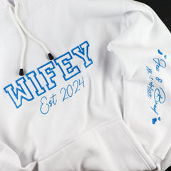 Personalised Est Embroidered Hoodie - CustomKings - White
