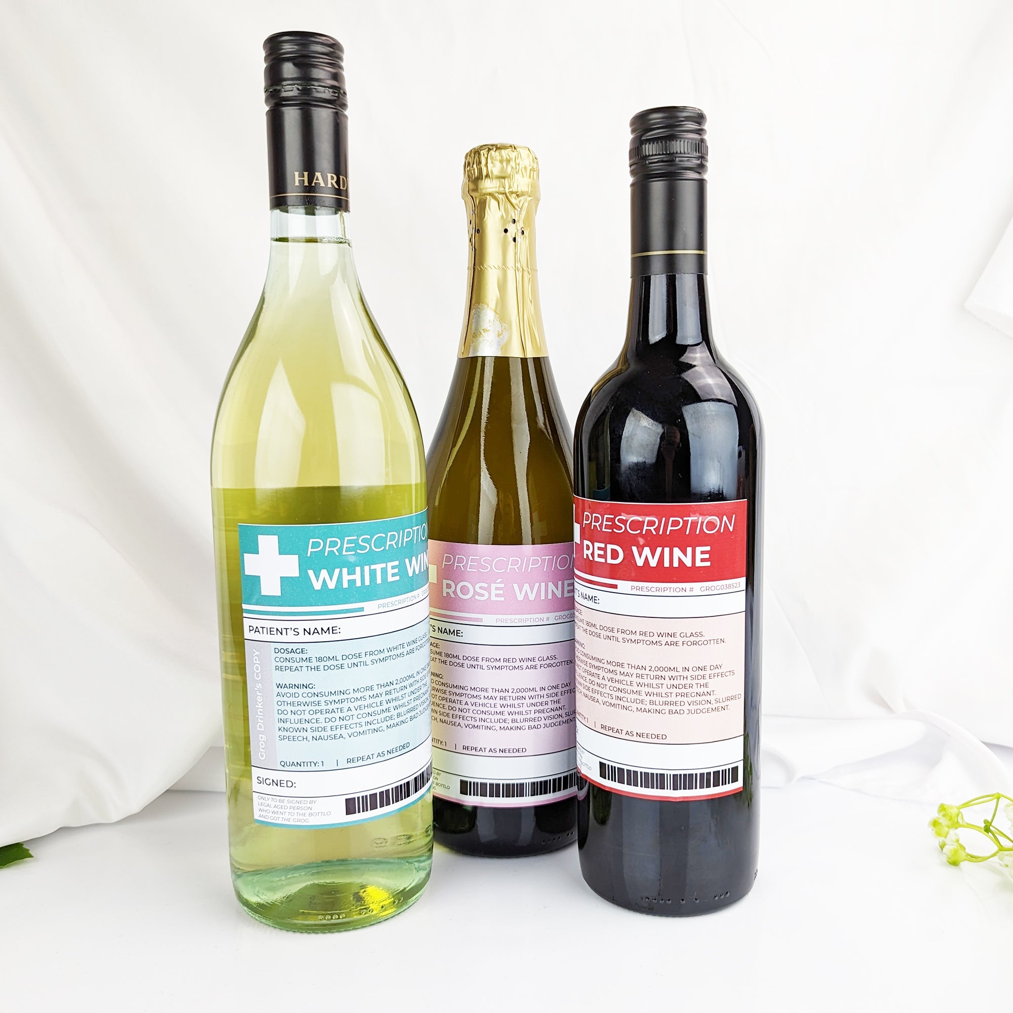 Prescription Wine Bottle Label Stickers - CustomKings - 