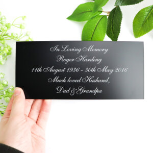 Black with silver engraving plaque | cut to size