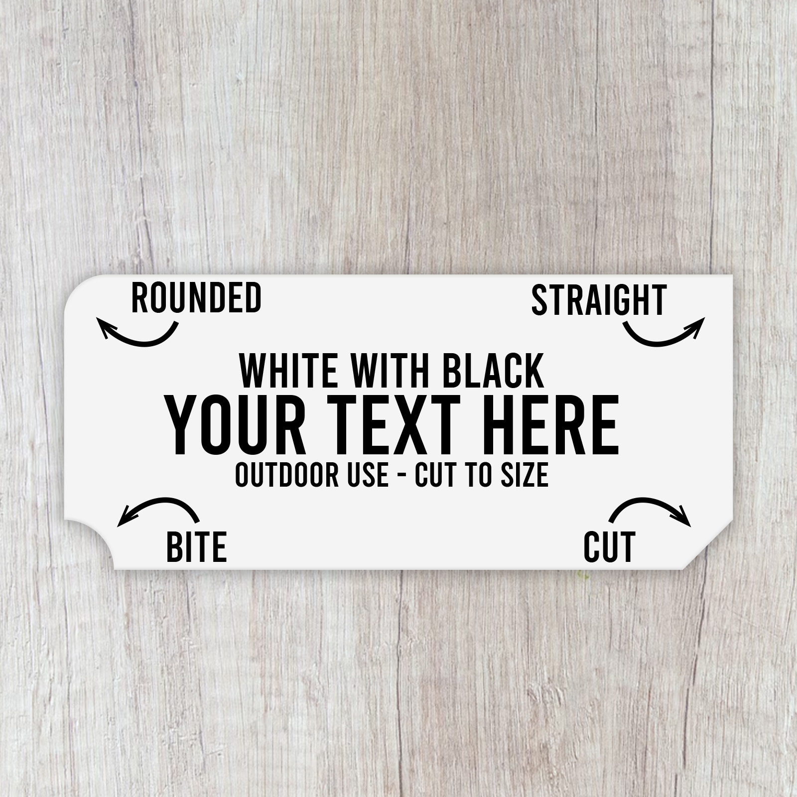 White with black engraving plaque | cut to size