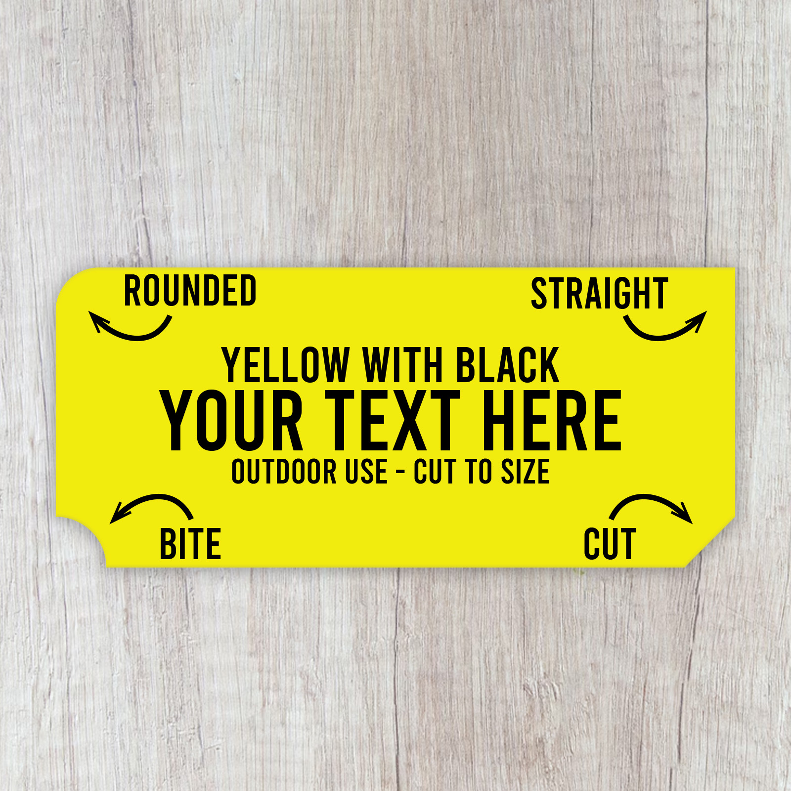 Yellow with black engraving plaque | cut to size