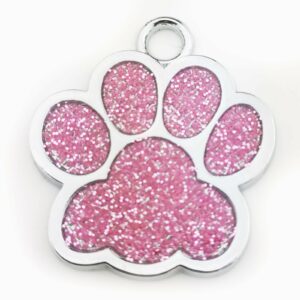 Glitter paw personalised pet tag - customkings